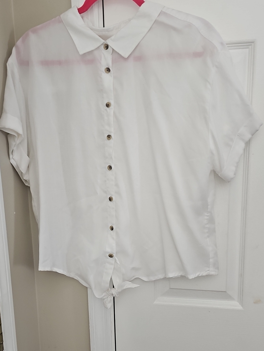 Aventura White Button-Front Collared Blouse